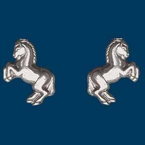 Ohrstecker steigendes Pony "Levade", Silber 925