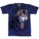 T-Shirt Wolf in Blue Foliage, M