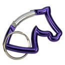Schlüsselanhänger Karabiner Pferdekopf violett