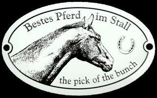 Metallschild Plakette Bestes Pferd im Stall