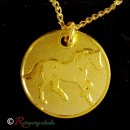 Halskette Pferd galoppierend goldfarben