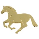 Pin "Alles Gute" auf Karte (goldenes Pferd, galoppierend)