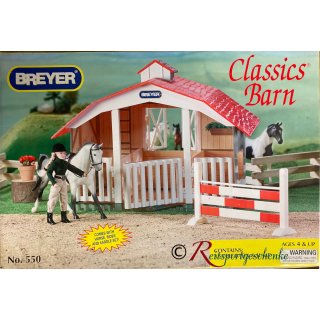Breyer Classics Barn - Spielset Stall miit Pferd und Reiter, Sammlerstück!